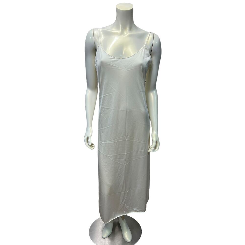 Vintage 90s Vanity Fair Long White Nylon Slip Size 34